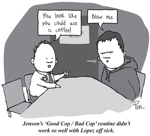 Jenson's 'Good Cop/Bad Cop' routine didn't work so well with Lopez off sick.