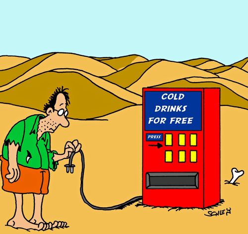 Cold drinks for free in the desert