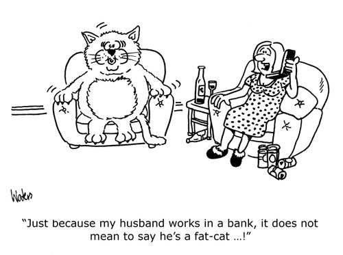 'Just because my husband works in a bank, it does not mean to say he's a fat-cat...!'