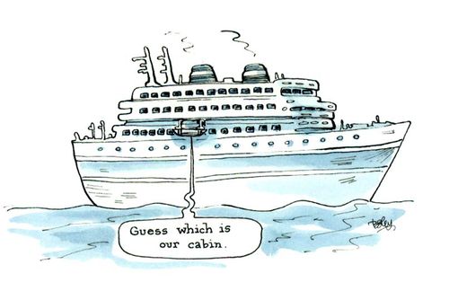 'Guess which is our cabin.'