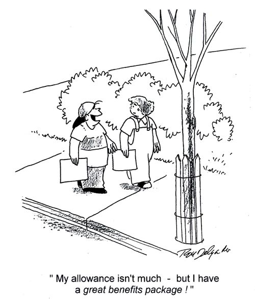'My allowance isn't much - but I have a great benefits package!'