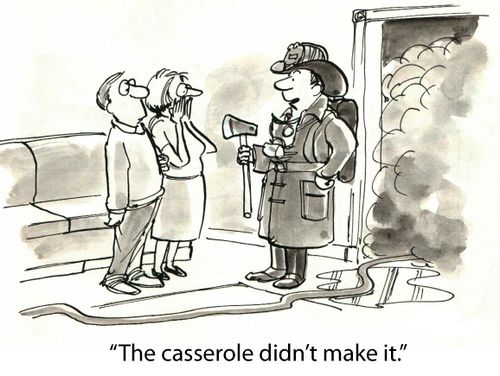 'The casserole didn't make it.'