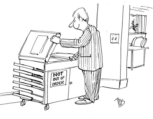 Sign reads: Not out of order.