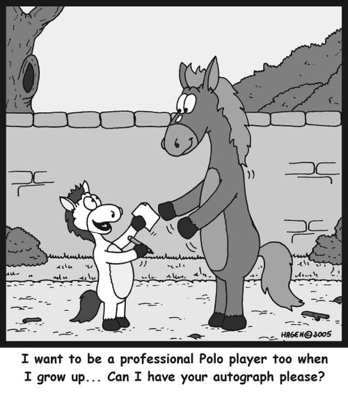 'I want to be a professional Polo player too when I grow up...Can I have your autograph please?'