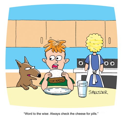 'Word to the wise: Always check the cheese for pills.'