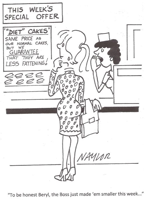 'To be honest Beryl, the Boss just made 'em smaller this week...'