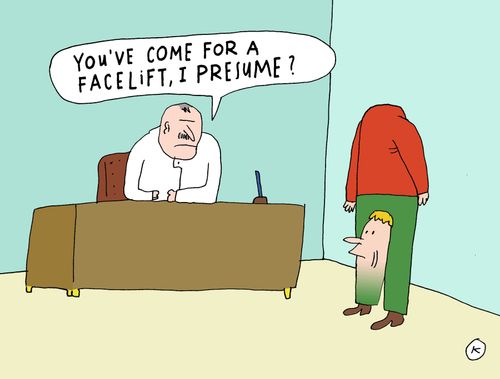 'You've come for a facelift, I presume?'