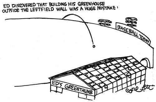 Ed discovers that building his greenhoue outside the leftfield  wall was a huge mistake!
