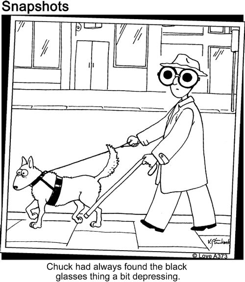 Chuck had always found the black glasses thing a bit depressing.