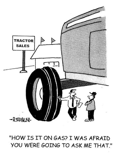 'How is it on gas? I was afraid you were going to ask me that.'