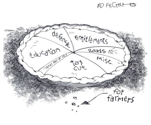 The farmers piece of the pie chart.