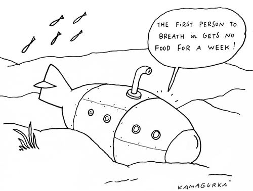 'The first person to breath in gets no food for a week!'
