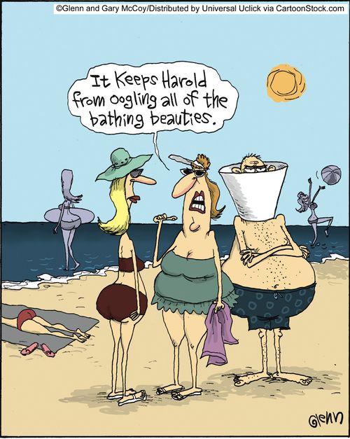 'It keeps Harold from oogling all of the bathing beauties.'