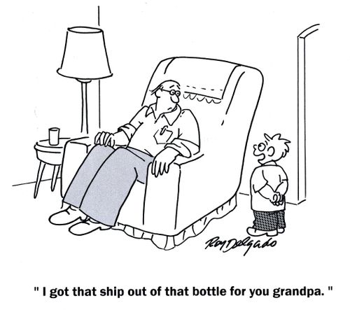 'I got that ship out of that bottle for you grandpa.'