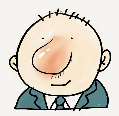 A head and shoulders of a little man