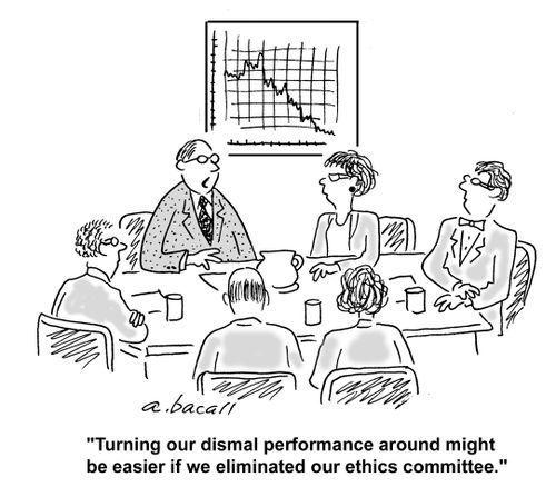 "Turning our dismal performance around might be easier if we eliminated our ethics committee."