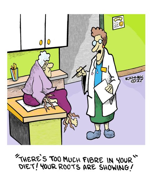 "There's too much fibre in your diet! Your roots are showing!"