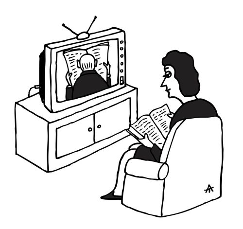 Woman and TV.