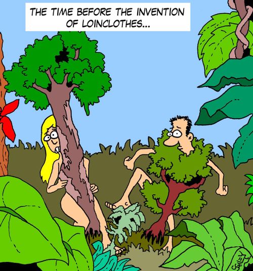 The time before the invention of loinclothes.