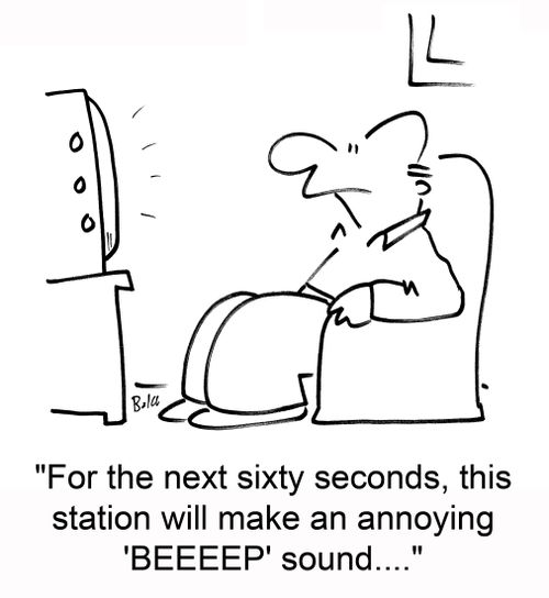 'For the next sixty seconds, this station will make an annoying 'BEEEEP' sound....'