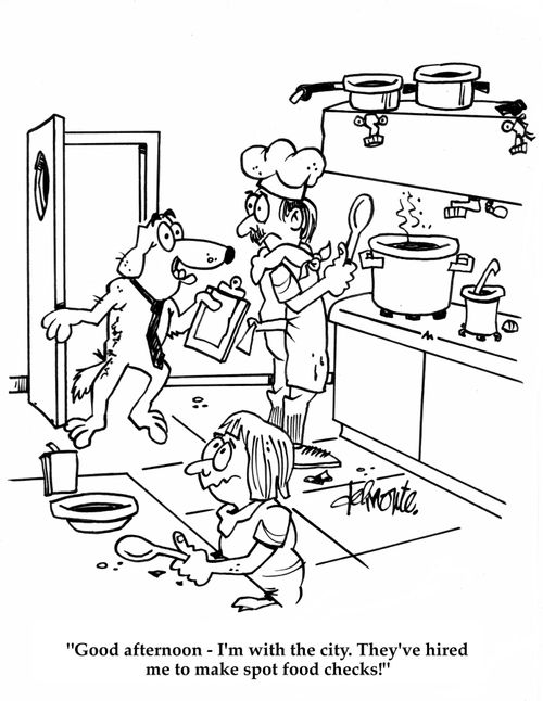 'Good afternoon-I'm with the city. They've hired me to make spot food checks!'