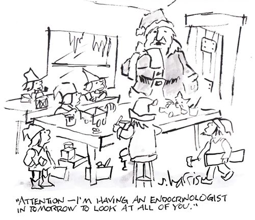 'Attention - I'm having an endocrinologist in tomorrow to look at all of you.'