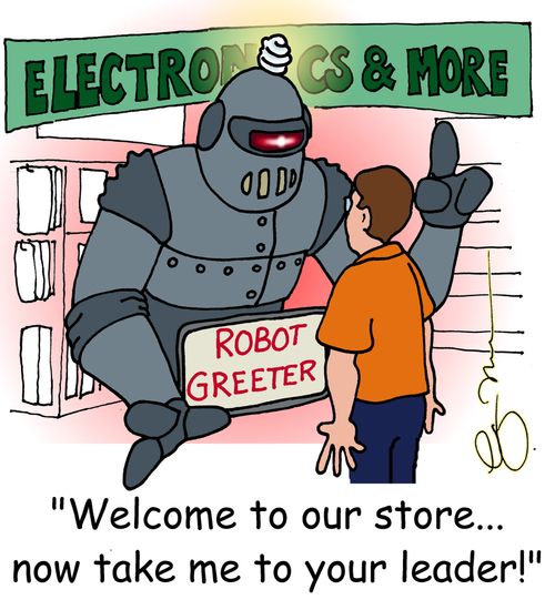'Welcome to our store,,,now take me to your leader'
