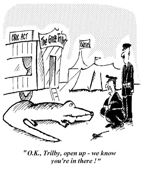 "OK Trilby, open up, we know you're in there!"