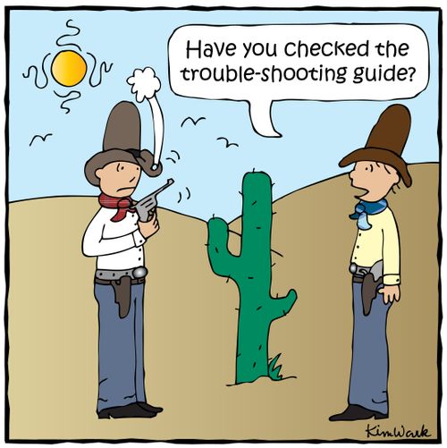 'Have you checked the trouble-shooting guide?'