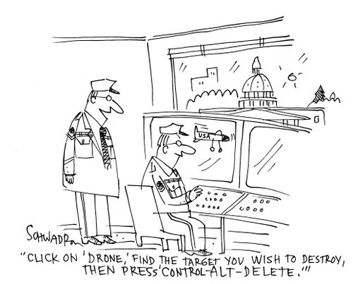 'Click on 'drone', find the target you wish to destry, then press 'control-alt-delete.'