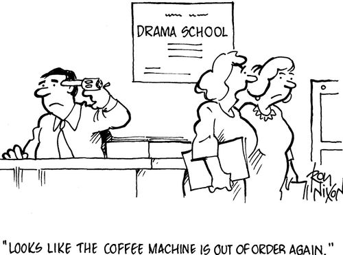 'Looks like the coffee machine is out of order again.'