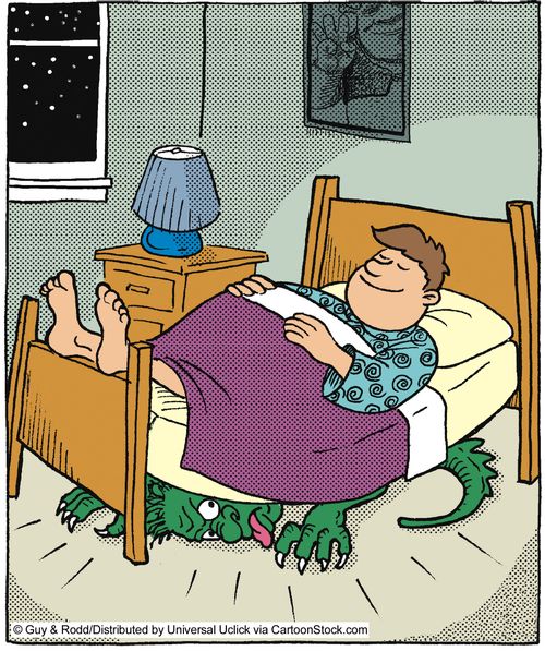 Monster Squashed Under the Bed of an Obese Man.