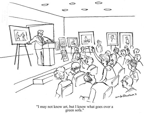 'I may not know art, but I know what goes over a green sofa.'