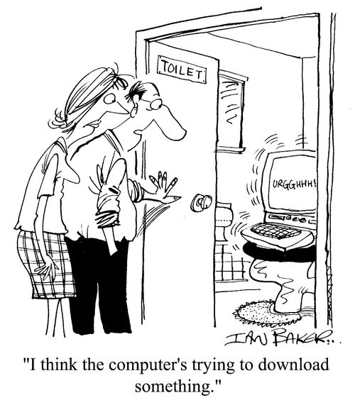 "I think the computer's trying to download something."