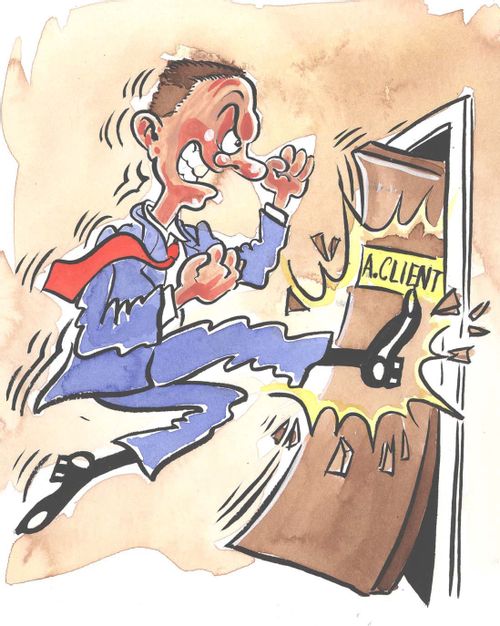 Man kicking door down.