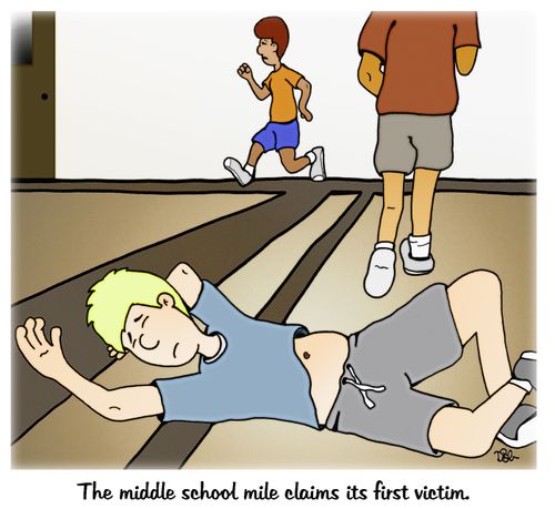 The middle school mile claims its first victim.