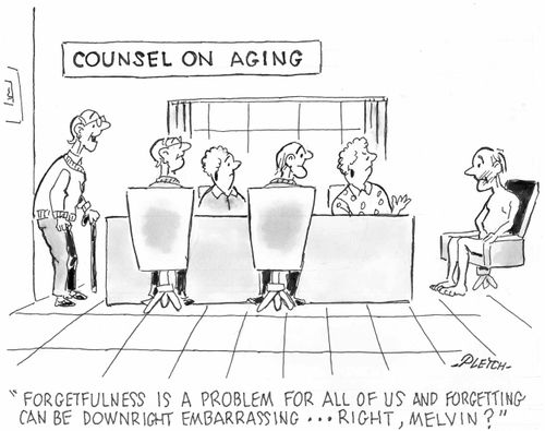 'Forgetfulness is a problem for all of us and forgetting can be downright embarrassing. . . right, Melvin?'