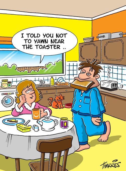 'I told you not to yawn near the toaster.'