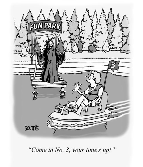 "Come in No. 3, your time's up!"