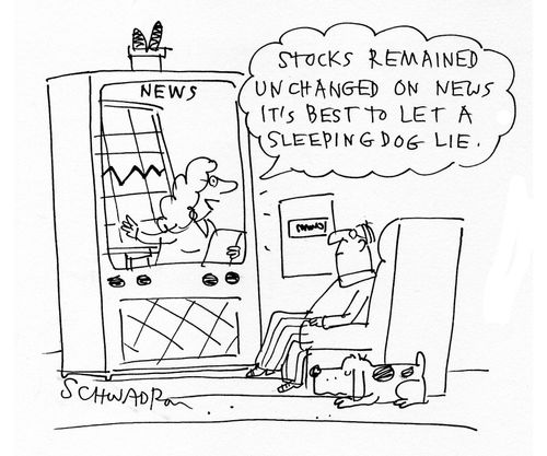 'Stocks remained unchanged on news iit's best to let a sleeping dog lie.'