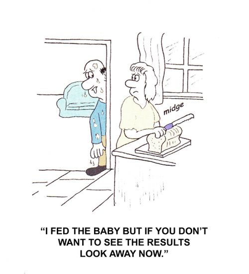 "I fed the baby but if you don't want to see the results look away now."