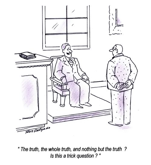 'The truth, the whole truth, and nothing but the truth? Is this a trick question?'