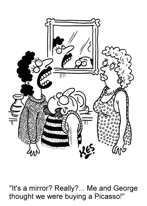 'It's a mirror? Really?... Me and George thought we were buying a Picasso!'