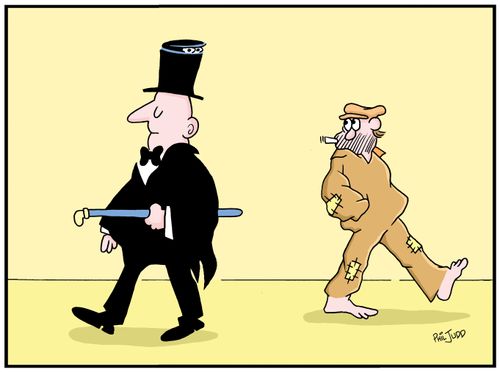 Man with a top hat. The lid of the hat is rising with some eyes peering out.