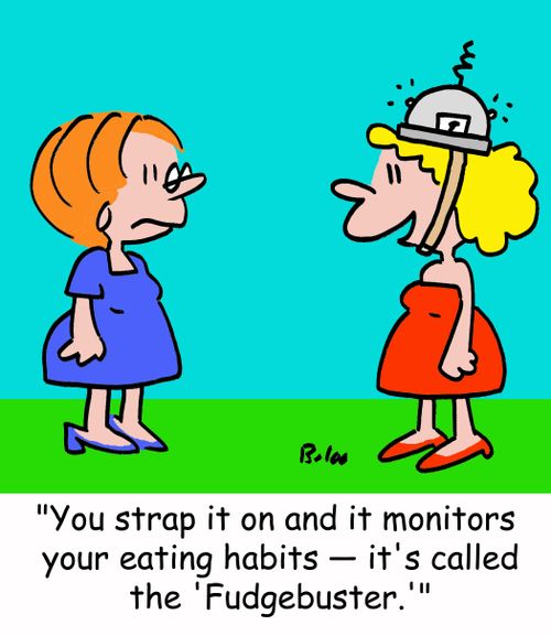 'You strap it on and it monitors your eating habits -- it's called the 'Fudgebuster.''