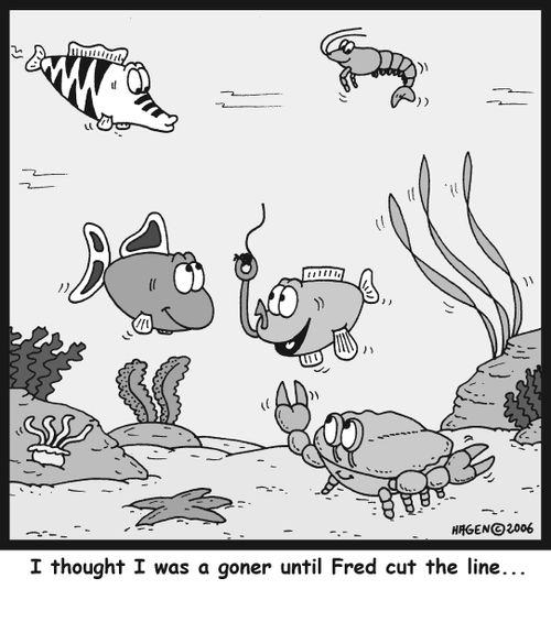 'I thought I was a goner until Fred cut the line...'
