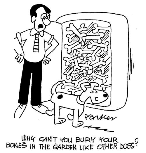 "Why can't you bury your bones in the garden like other dogs?"