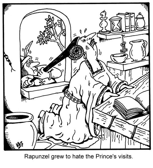 Rapunzel grew to hate the Prince's visits.