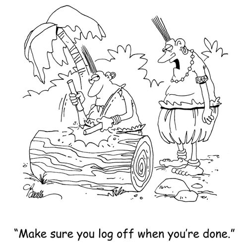'Make sure you log off when you're done.'