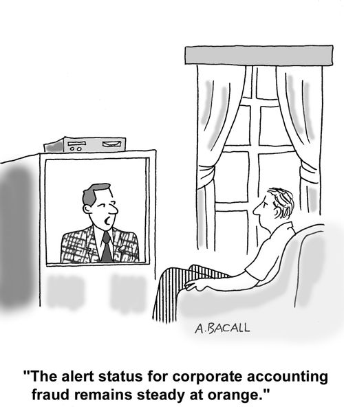 "The alert status for corporate accounting fraud remains steady at orange."